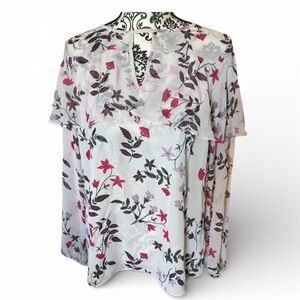 LC Lauren Conrad Pink Floral Blouse
